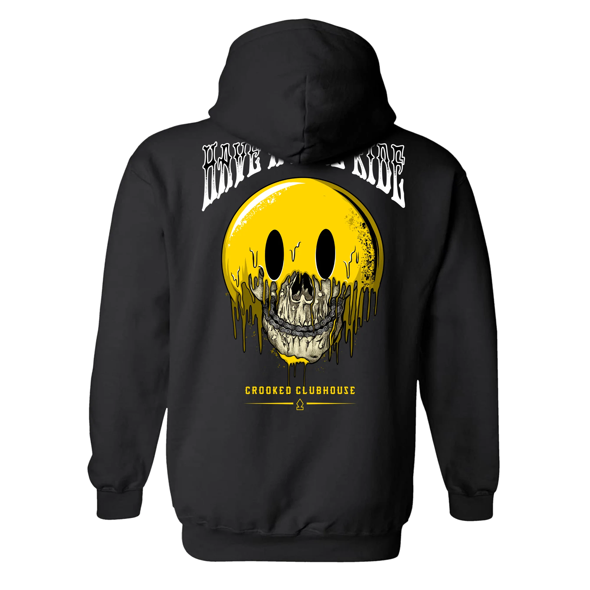Crooked Clubhouse Mask Up Men's Black Hoodie - Konquer Motorcycles
